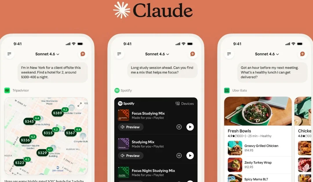Claude se conecta a Spotify, Uber Eats y TurboTax: la IA toma control de tus apps